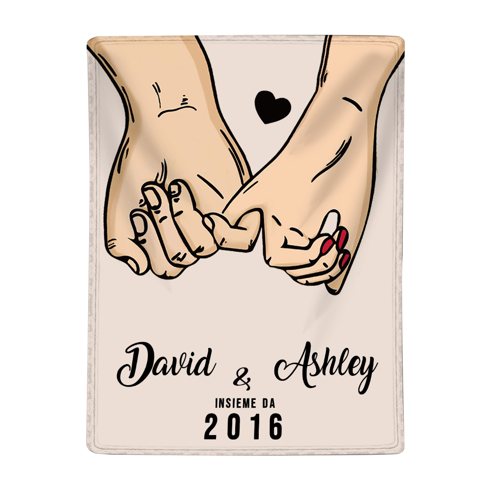Due persone  Insieme da 2016-Coperta per coppia 2 nomi & data personalizzabili