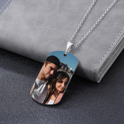 Ti amo-Collana acciaio inox per coppia1 nome 1 testo e 1 foto personalizzabili