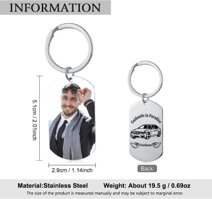 Guidando in Paradiso-Portachiavi commemorativo per padre nonno