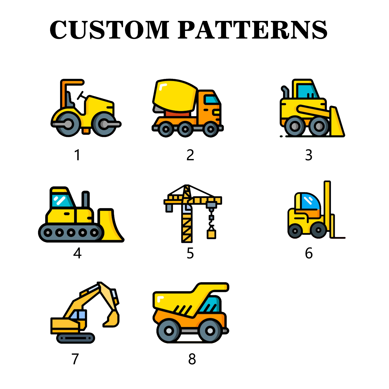 Astuccio per matite personalizzato con 1 nome e 1 veicolo da costruzione regalo per scuola elementare bambini