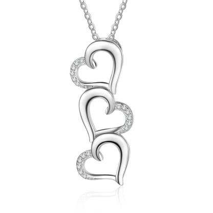 Collana con Nome Personalizzato Ciondolo 3 cuori in argento 925