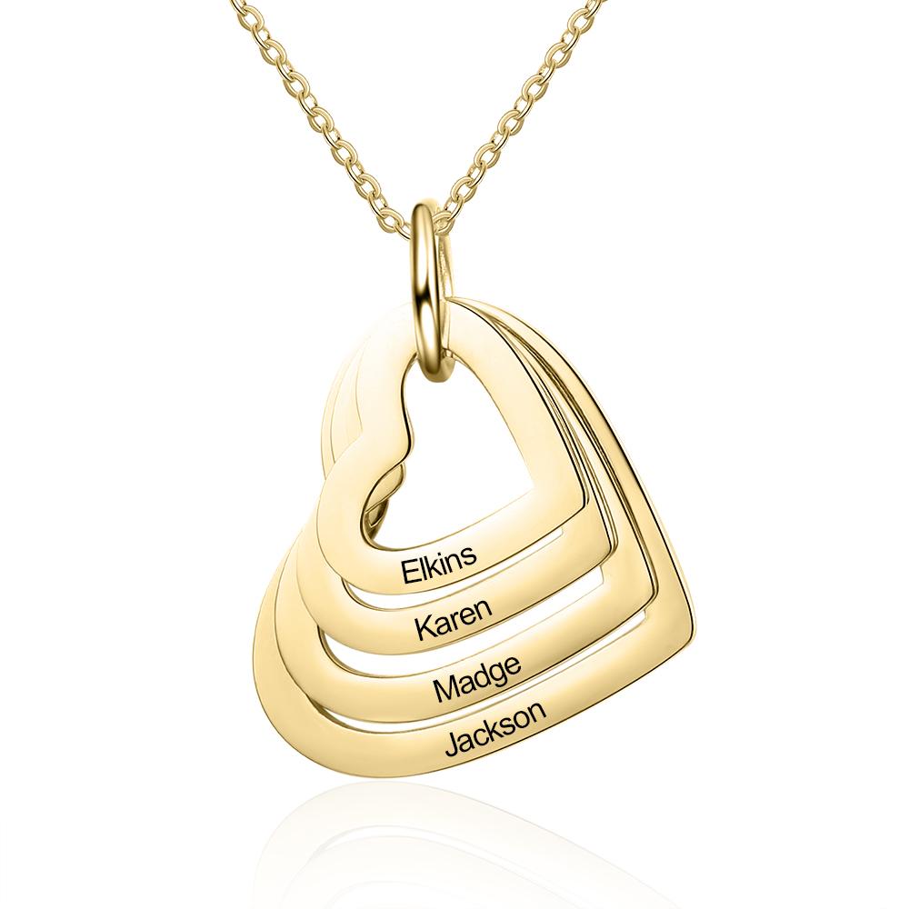 Collana personalizzata con nome inciso 4 cuori
