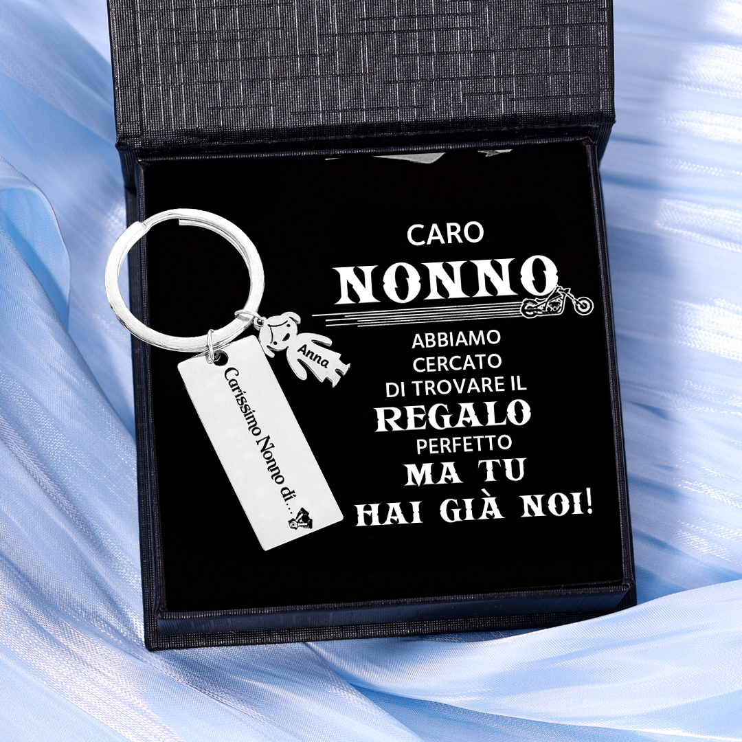 Portachiavi personalizzabile alla nonna con 1 ciondolo bambino