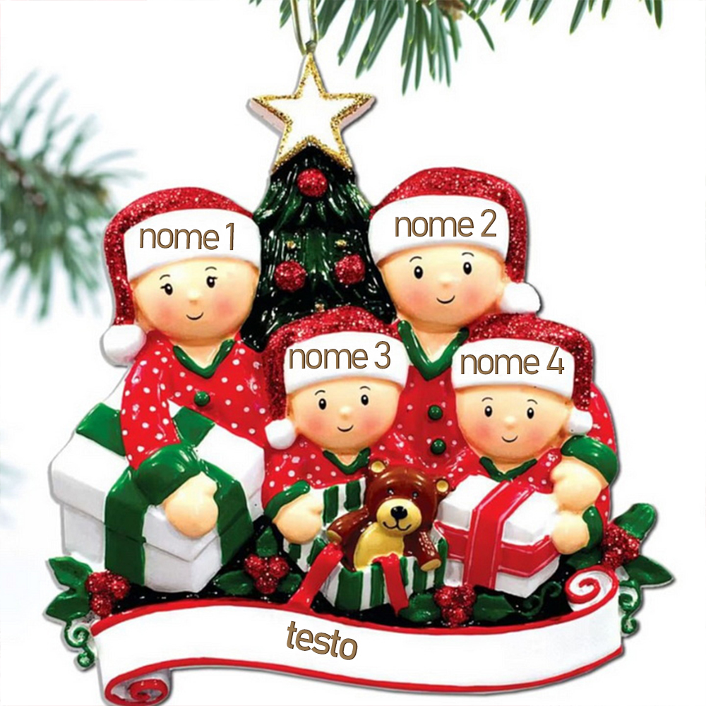 Ornamenti di Natale 4 Nomi e testi personalizzati 