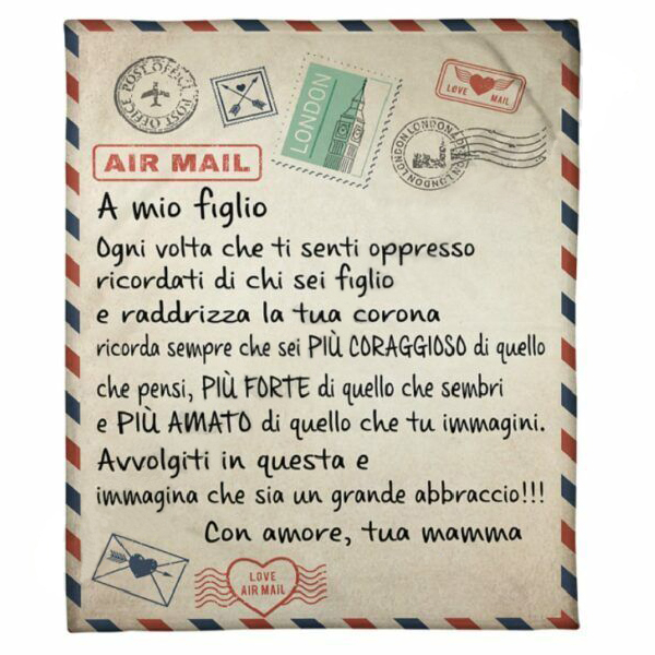 Lettera per mio figlio coperta da mamma papà regalo famiglia