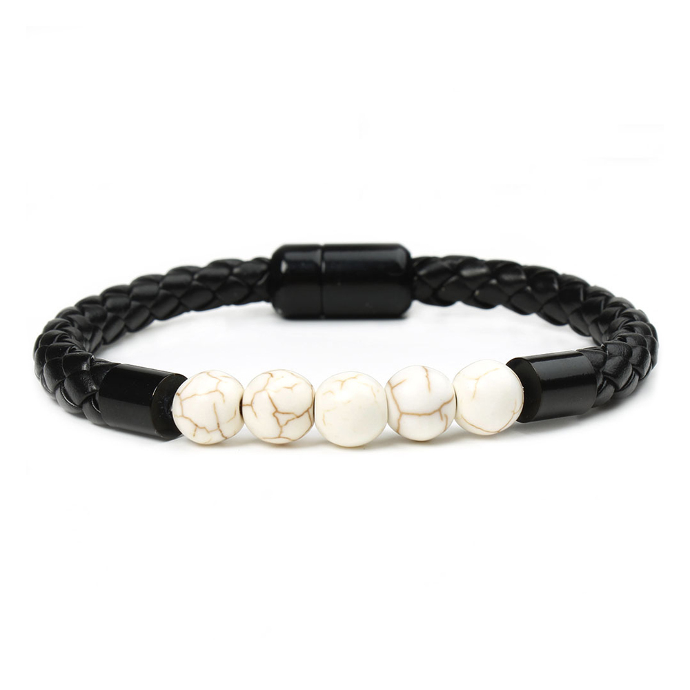 Tiger Eye Black Onyx Beaded Bracelet Men