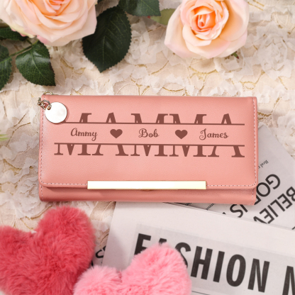 Portafoglio in pelle personalizzato per la mamma, nome personalizzabile, regalo per la Festa della Mamma o per il compleanno, ricordo pratico da parte dei bambini | Jessemade