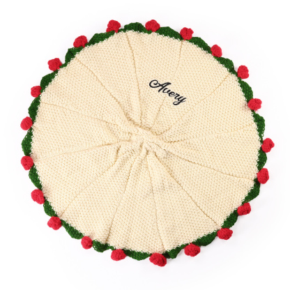 Coperta fatta a mano all'uncinetto con fiori personalizzati, nome personalizzato, regalo di compleanno per lei | Jessemade