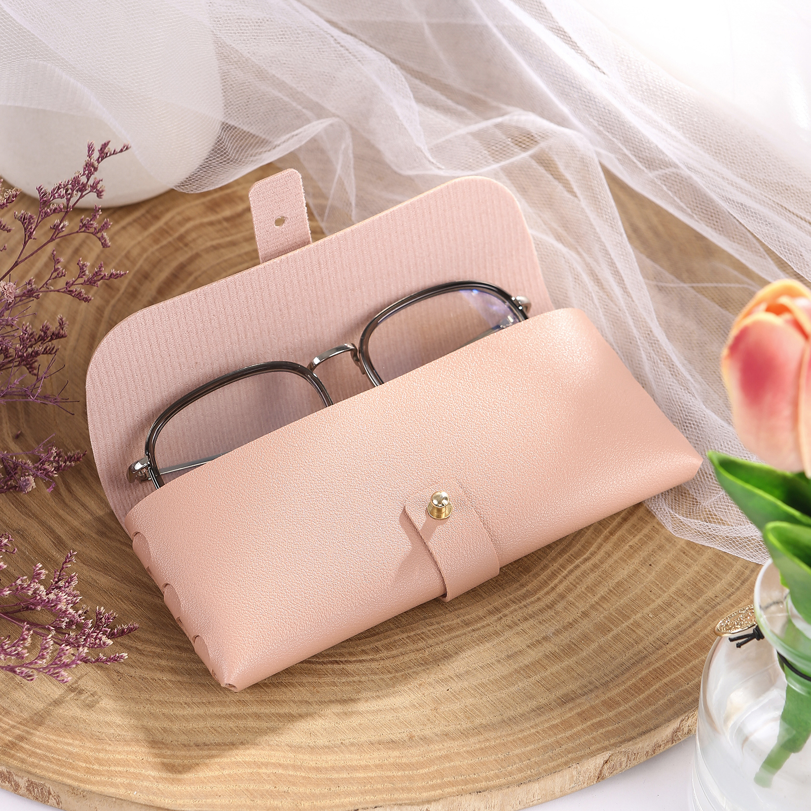 Personalised Glasses Case – Custom Name Available in Pink, Brown, Beige, and Blue | Jessemade