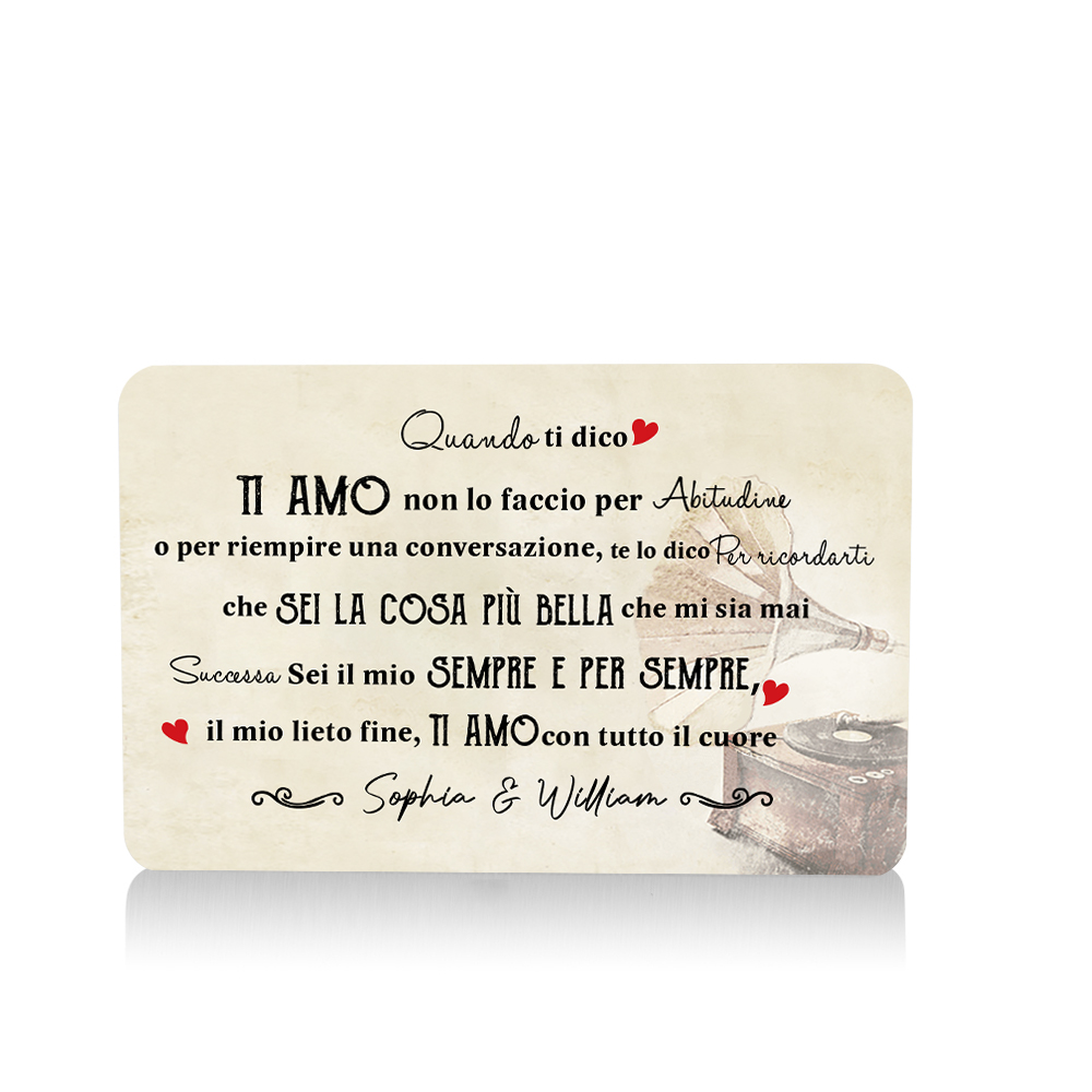 Carta Personalizzata per Portafoglio - Personalizzabile con 2 Nomi e 1 Foto, Disponibile in Versione Monofacciale o Bifacciale, Regalo di San Valentino per Lui | Jessemade