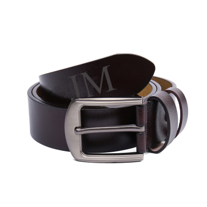 Cintura in Pelle Personalizzata – con 2 Iniziali e Testo – Promessa d'Amore Divertente – Regalo Per La Festa Del Papà Per Lui | Jessemade