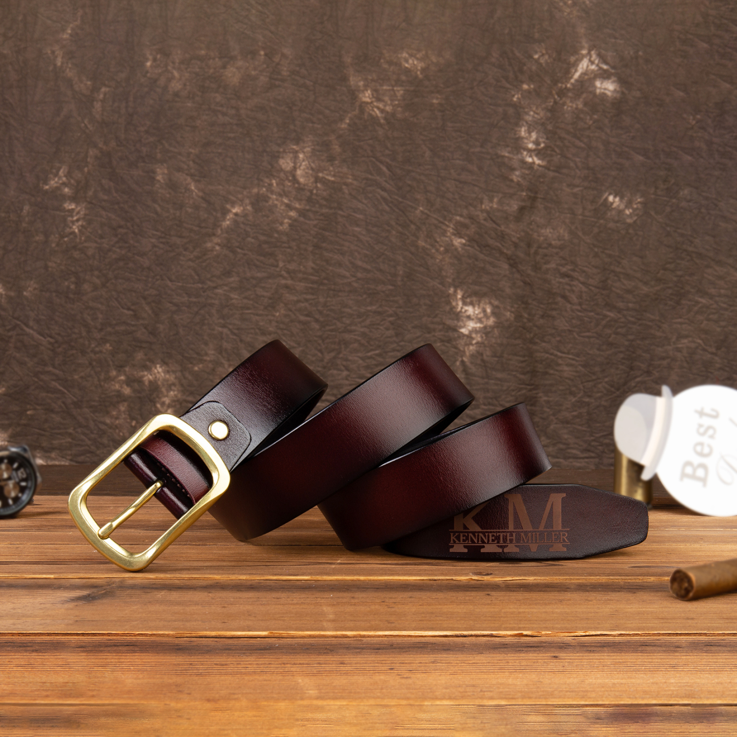 Cinture Personalizzate da Uomo: Incisione Nome e 2 Iniziali, Idea Regalo di San Valentino | Jessemade