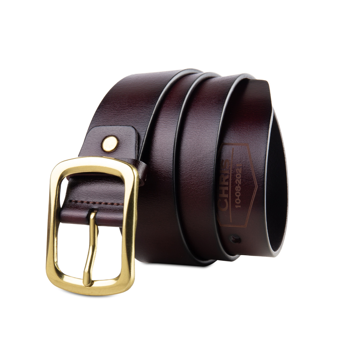 Cinture Personalizzate da Uomo con Nome e Data - Pelle PU Marrone - Regalo per la Festa del Papà | Jessemade