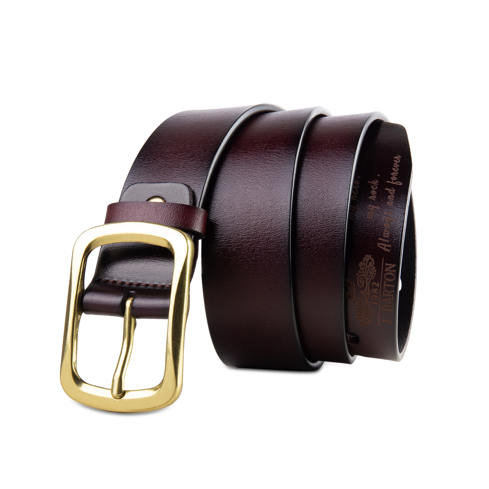 Cinture Personalizzate da Uomo: Incisione di Anno, Nome, Lettera e Testo - Pelle PU Marrone | Jessemade