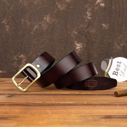 Cinture Personalizzate da Uomo: Personalizza 1 Nome - Pelle PU Marrone - Regalo per la Festa del Papà | Jessemade