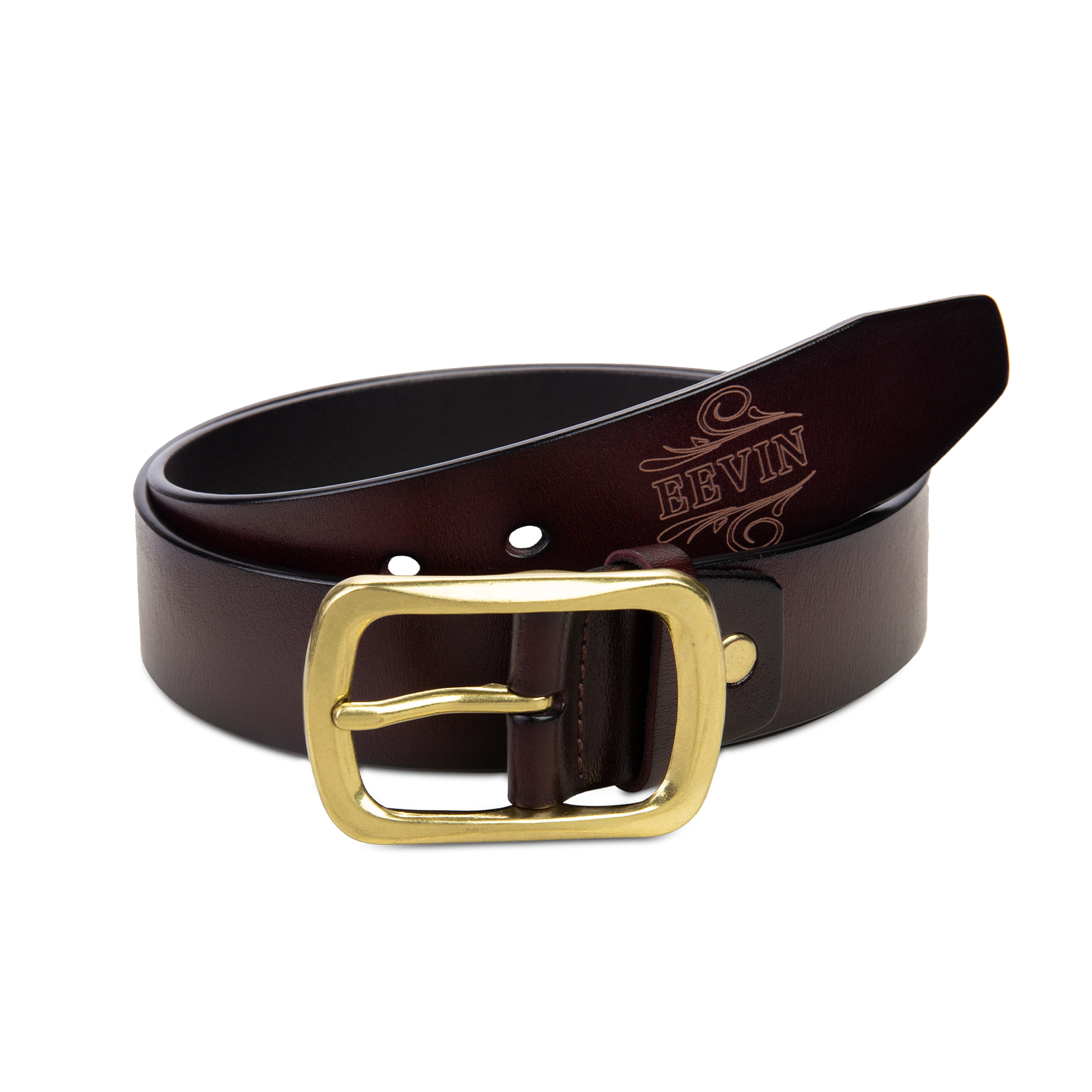 Cinture Personalizzate da Uomo: Personalizza 1 Nome - Pelle PU Marrone - Regalo per la Festa del Papà | Jessemade