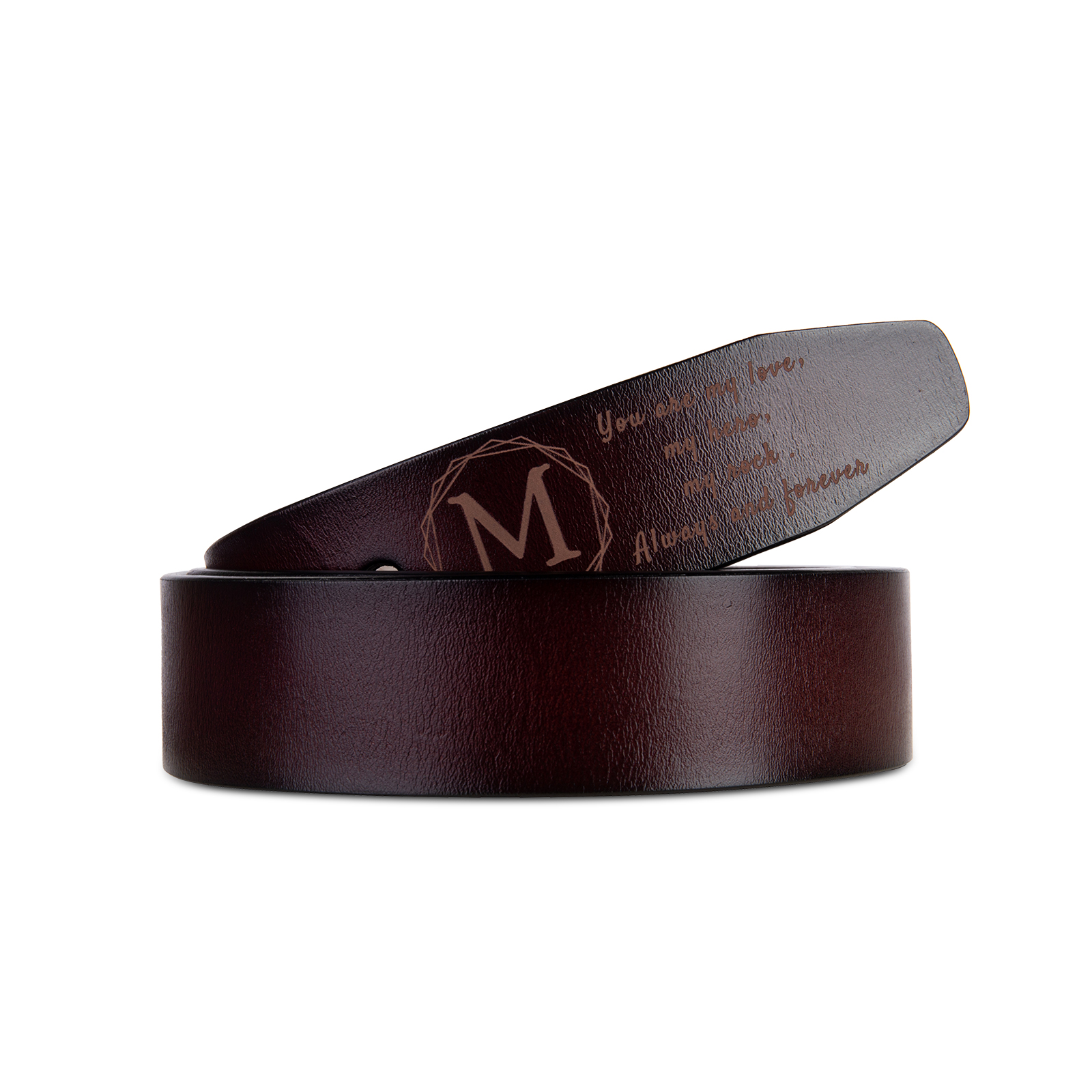 Cinture Personalizzate da Uomo con 1 Lettera e Testo - Pelle PU Marrone - Regalo per la Festa del Papà | Jessemade