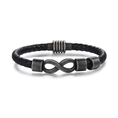 Bracciale Infinito Personalizzabile Uomo – Personalizzato con 3 Nomi e 1 Testo "Al Mio Amore" – Regalo di San Valentino per Lui | Jessemade