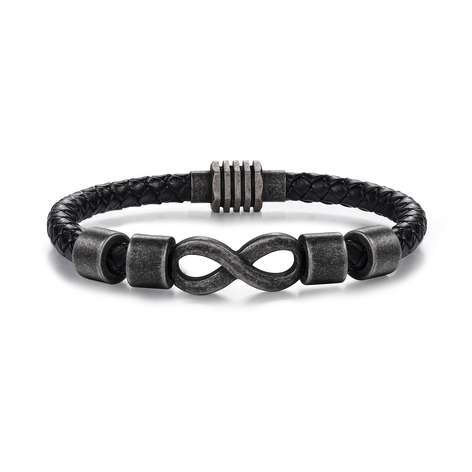 Bracciale Infinito Personalizzabile – Personalizzato con 4 Nomi e 1 Testo "Il Mio Uomo" – Regalo di San Valentino per Lui | Jessemade