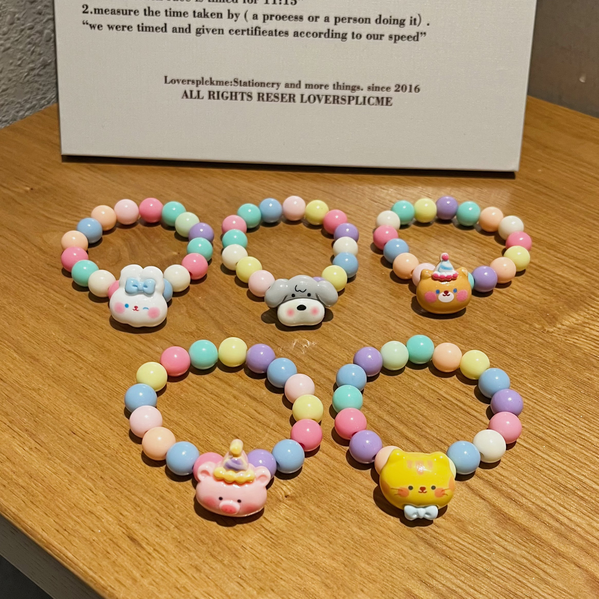 Braccialetto colorato di animale carino multistili da scegliere