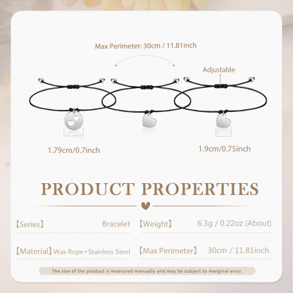 3PCS Braccialetto cuore regalo per scuola bambino