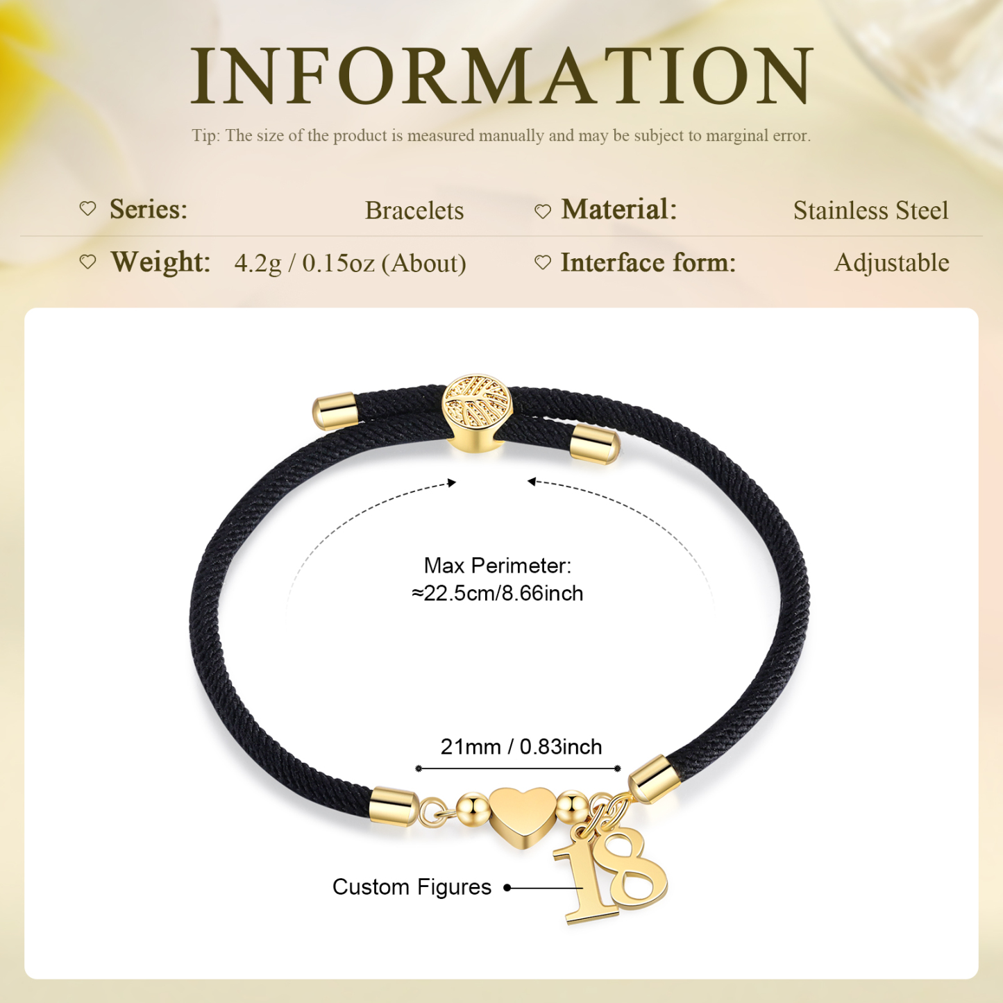 Braccialetto con 2 numeri personalizzati compleanno regalo bracciale 