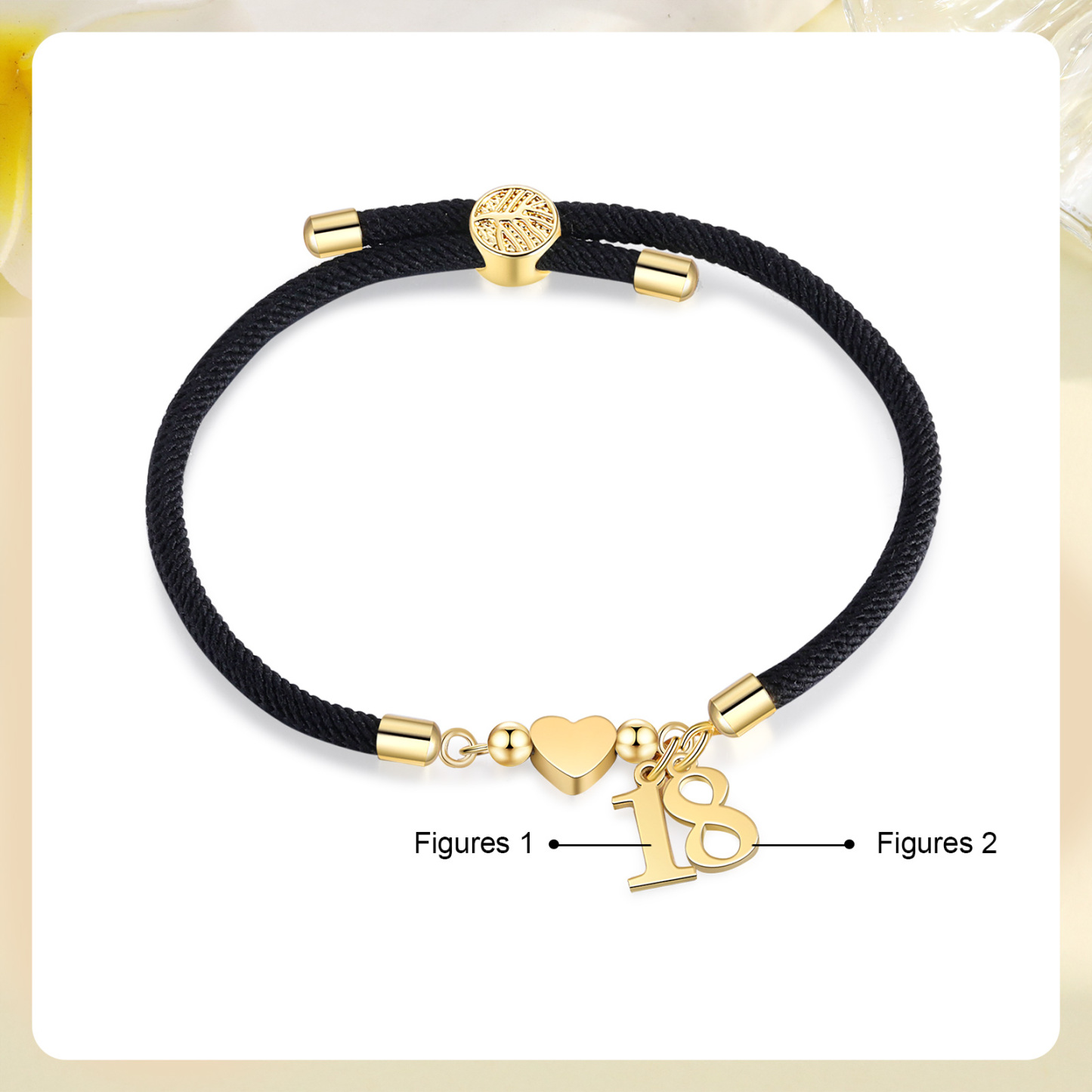 Braccialetto con 2 numeri personalizzati compleanno regalo bracciale 