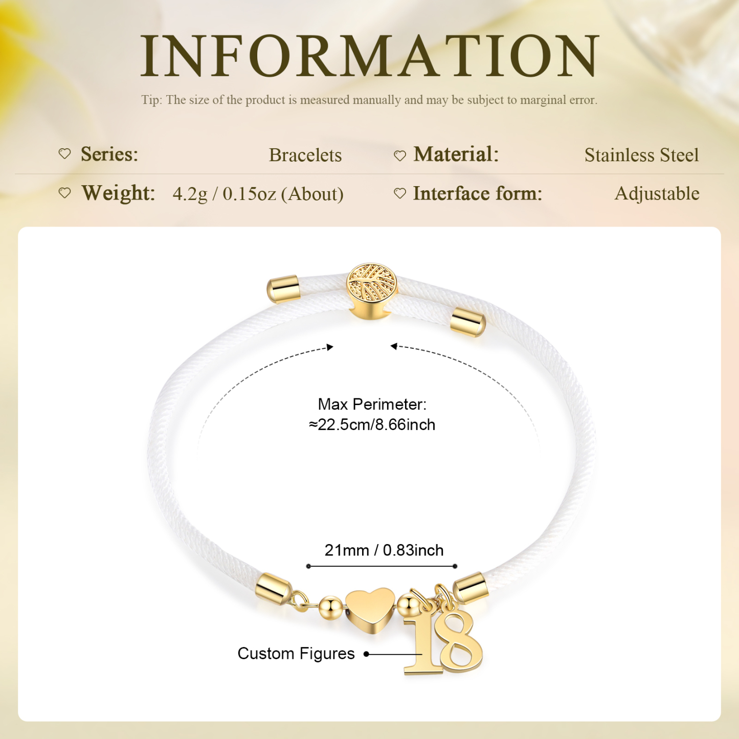 Braccialetto con 2 numeri personalizzati compleanno regalo bracciale 