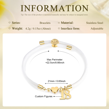 Braccialetto con 2 numeri personalizzati compleanno regalo bracciale 