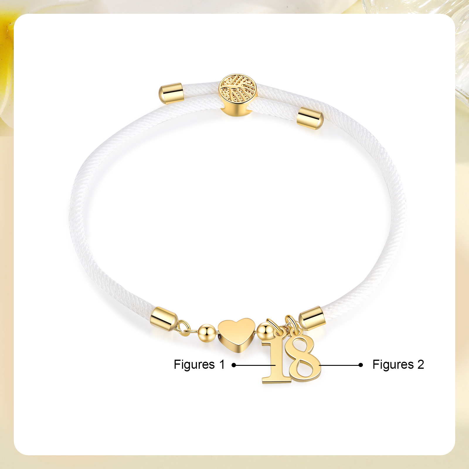 Braccialetto con 2 numeri personalizzati compleanno regalo bracciale 