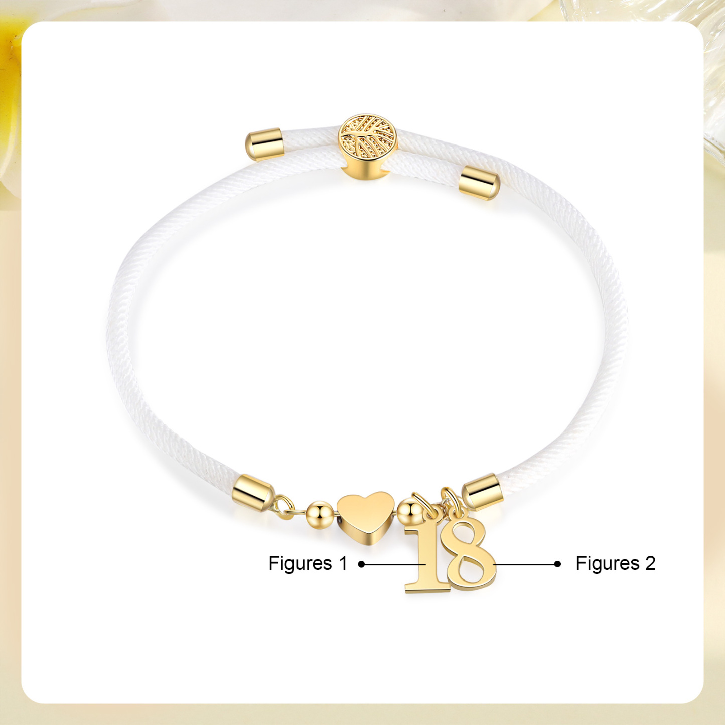 Braccialetto con 2 numeri personalizzati compleanno regalo bracciale 