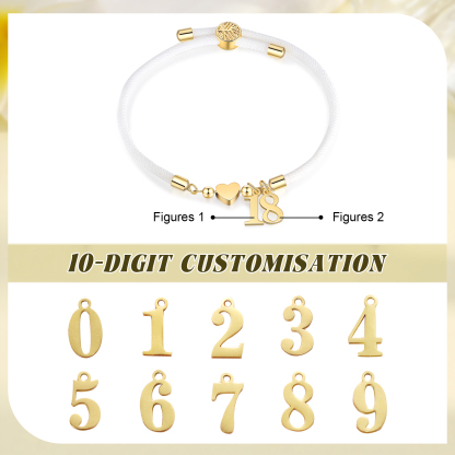 Braccialetto con 2 numeri personalizzati compleanno regalo bracciale 