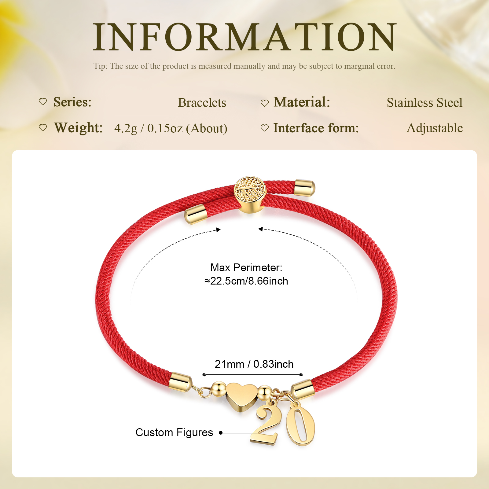 Braccialetto con 2 numeri personalizzati compleanno regalo bracciale 