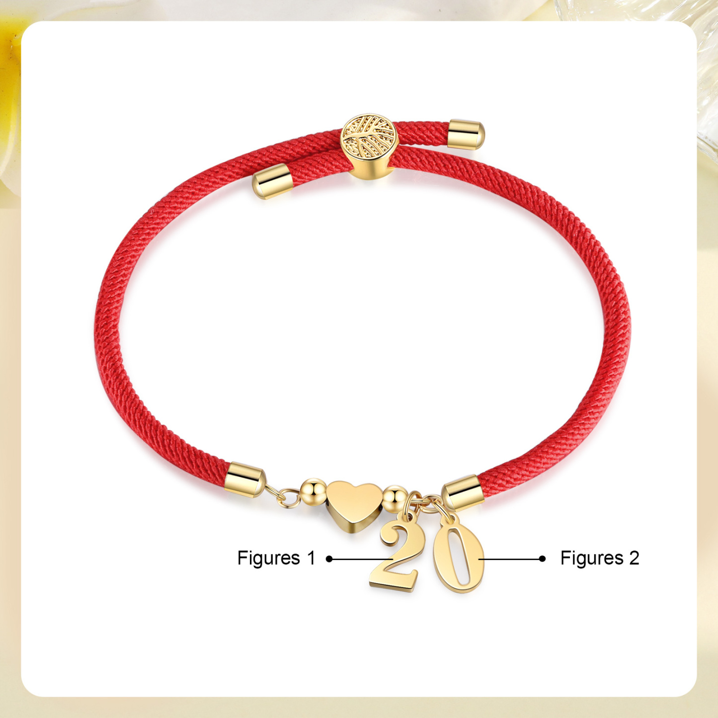 Braccialetto con 2 numeri personalizzati compleanno regalo bracciale 