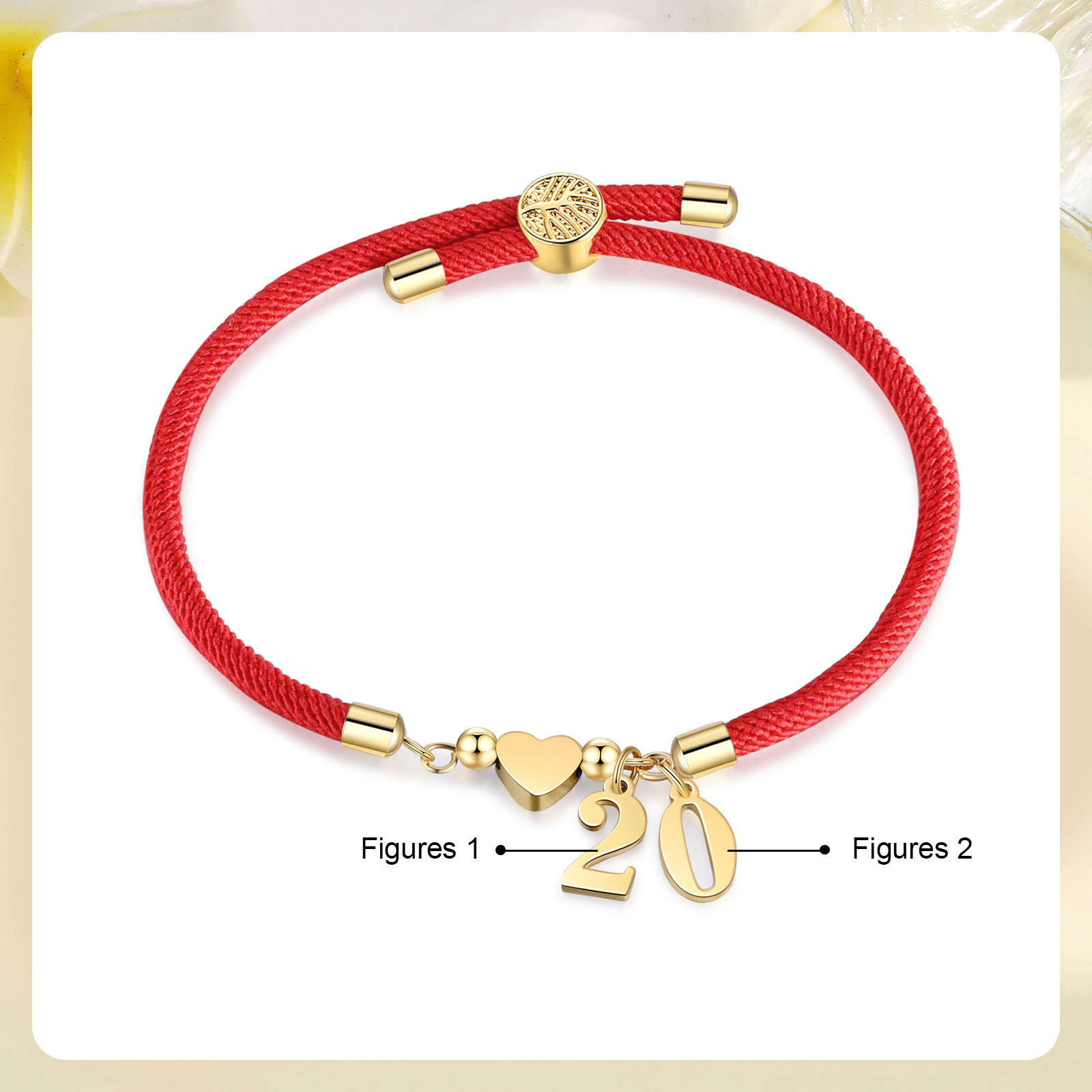 Braccialetto con 2 numeri personalizzati compleanno regalo bracciale 