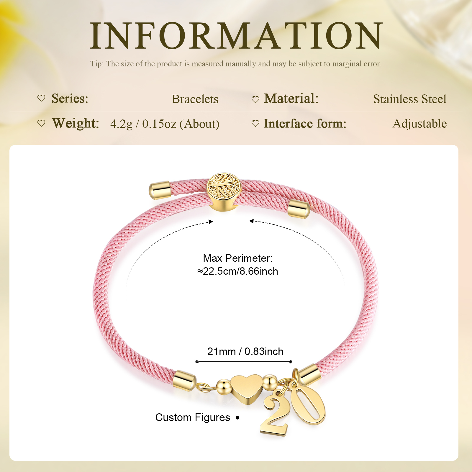 Braccialetto con 2 numeri personalizzati compleanno regalo bracciale 