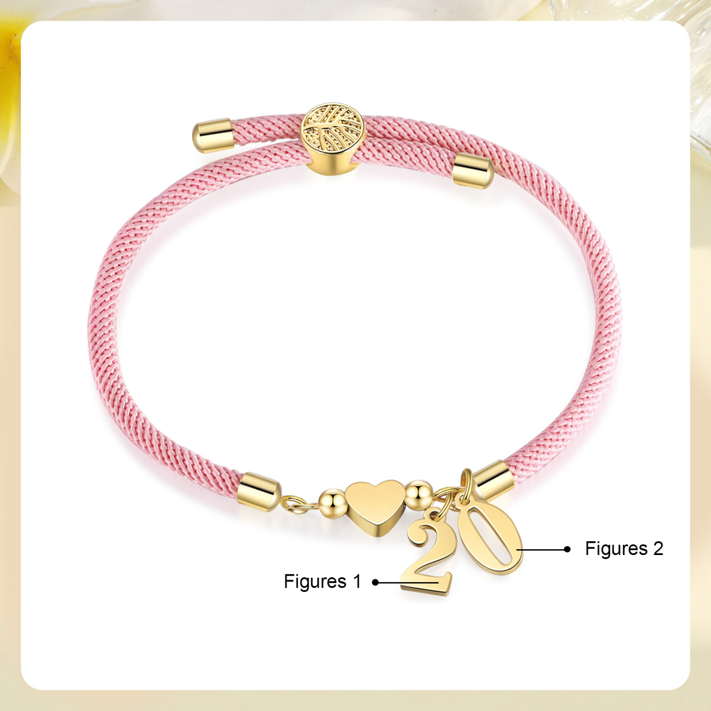 Braccialetto con 2 numeri personalizzati compleanno regalo bracciale 