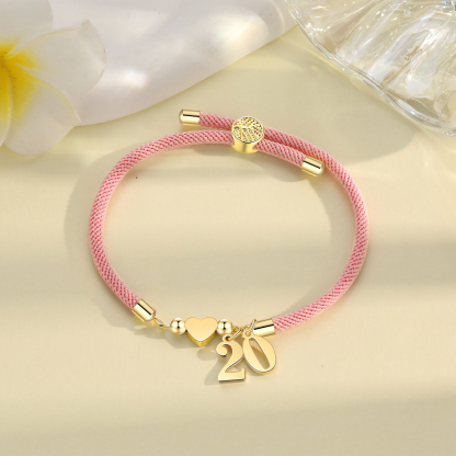 Braccialetto con 2 numeri personalizzati compleanno regalo bracciale 