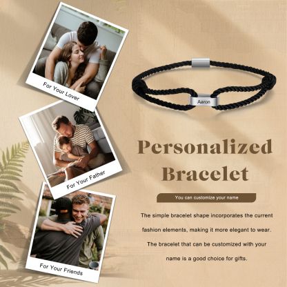 Braccialetto da uomo personalizzato con 1 nome Braccialetto maschile regalo per nonno