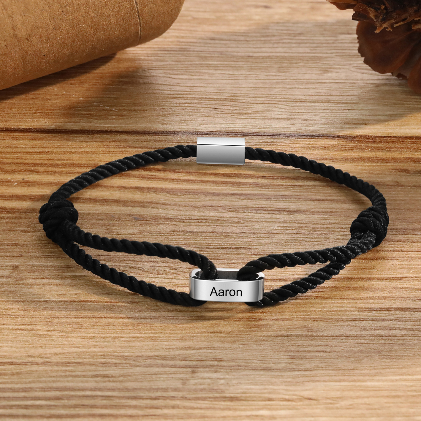 Braccialetto da uomo personalizzato con 1 nome Braccialetto maschile regalo per nonno