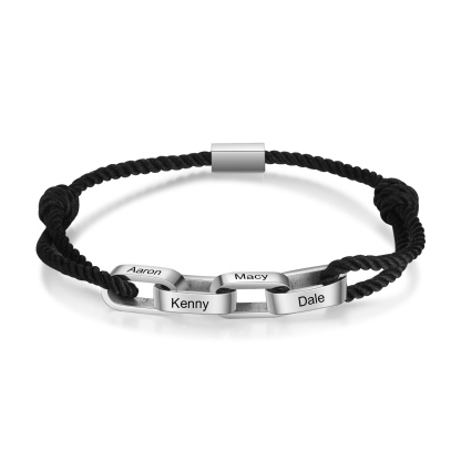 Braccialetto da uomo personalizzato con 4 nomi Braccialetto maschile regalo per nonno