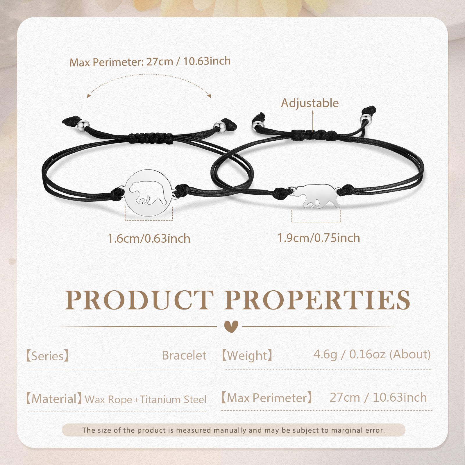 2PCS Braccialetto orso regalo per scuola bambino