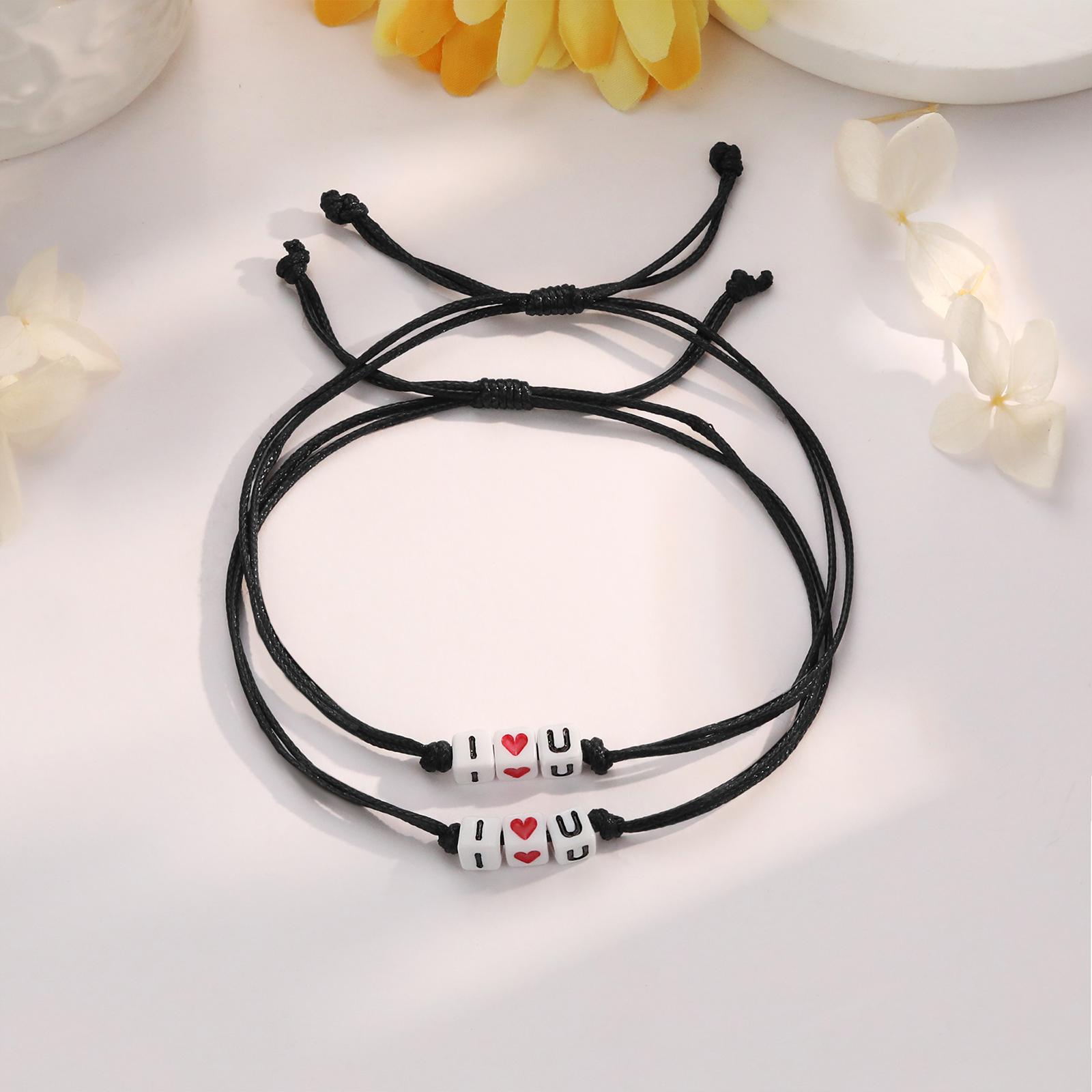 2PCS Braccialetto con perline i♥u regalo per scuola bambino