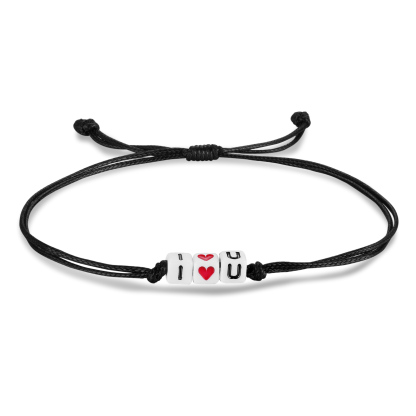 2PCS Braccialetto con perline i♥u regalo per scuola bambino