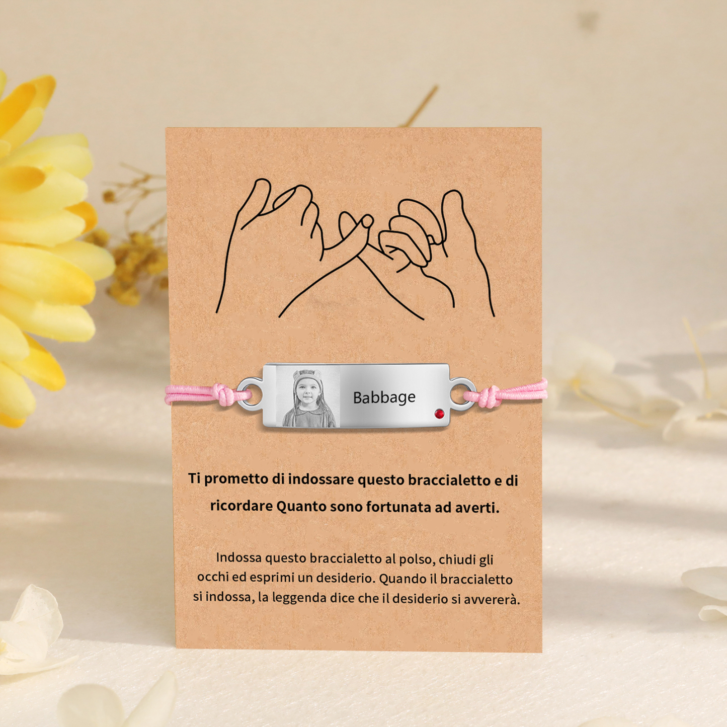 Braccialetto regorabile 1 nome personalizzate regalo per amicizia scuola bambina