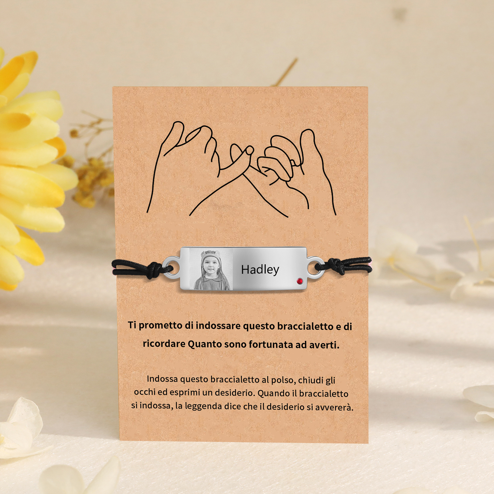 Braccialetto regorabile 1 nome personalizzate regalo per amicizia scuola bambina