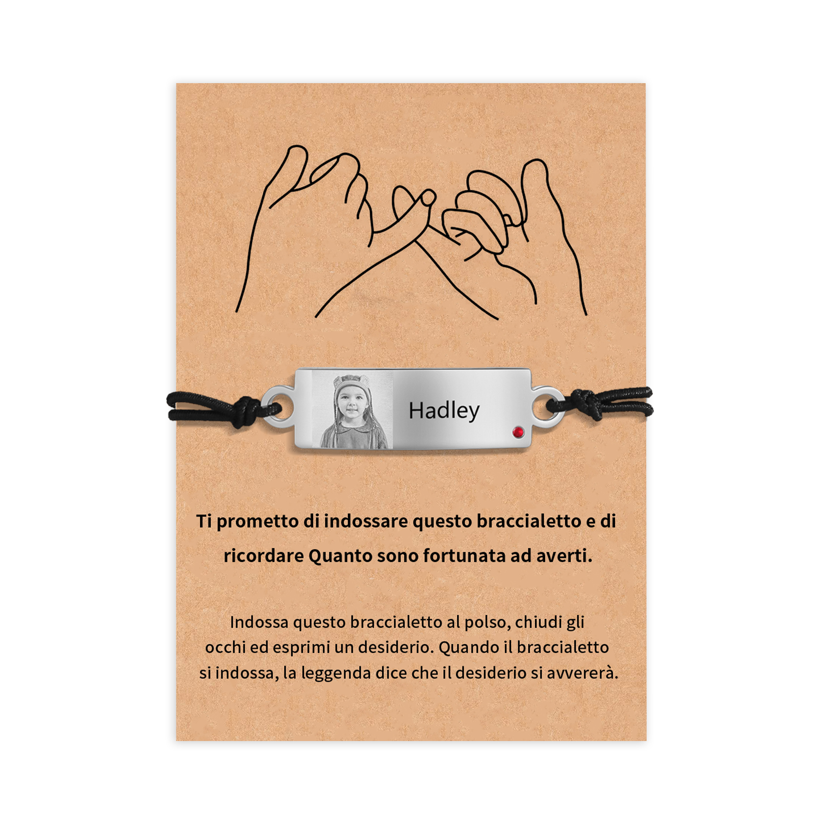 Braccialetto regorabile 1 nome personalizzate regalo per amicizia scuola bambina