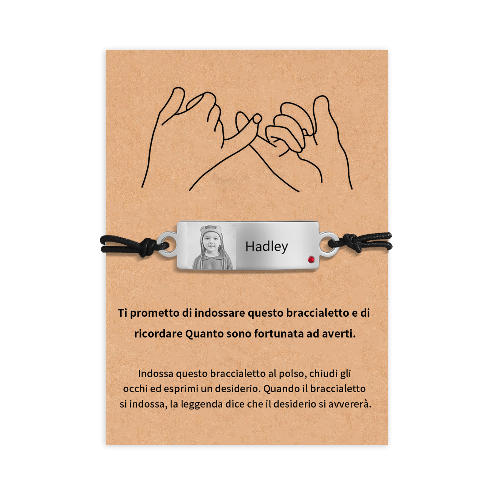 Braccialetto regorabile 1 nome personalizzate regalo per amicizia scuola bambina