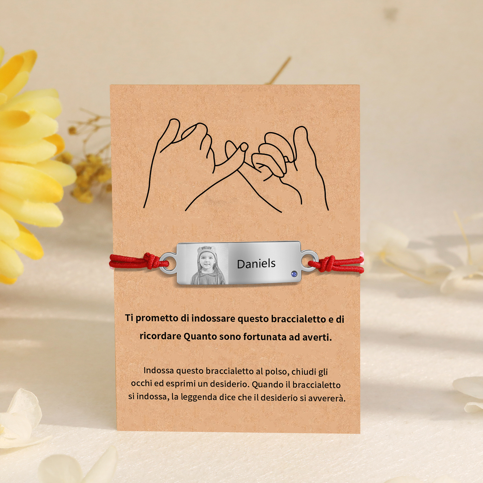 Braccialetto regorabile 1 nome personalizzate regalo per amicizia scuola bambina