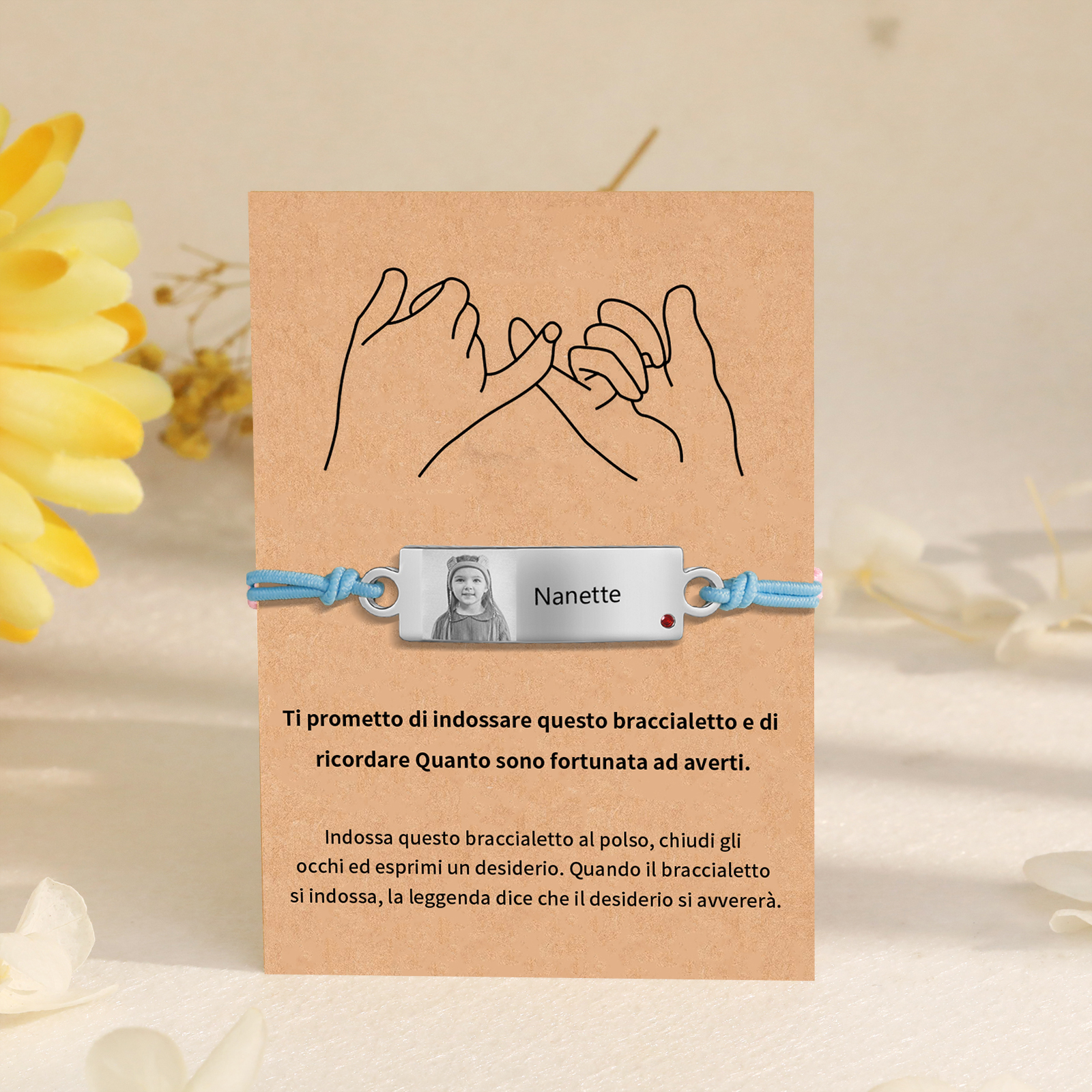 Braccialetto regorabile 1 nome personalizzate regalo per amicizia scuola bambina